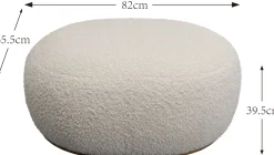 Ławka do przedpokoju tkanina boucle szara 81x65 cm