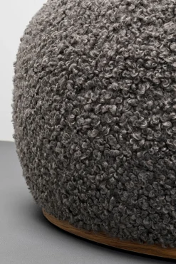 Ławka do przedpokoju tkanina boucle szara 81x65 cm