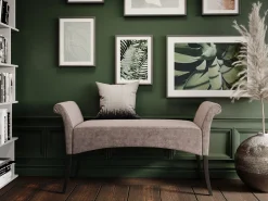 Ławka Motley Velvet 110x61 cm srebrnoszara