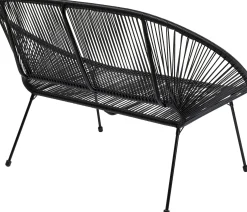 Ławka ogrodowa czarna żyłkowa 121 cm