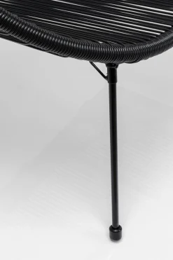 Ławka ogrodowa czarna żyłkowa 121 cm