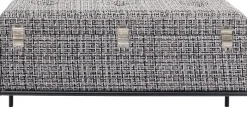 Ławka ze schowkiem Buttons Storage 80x43 cm czarno-biała