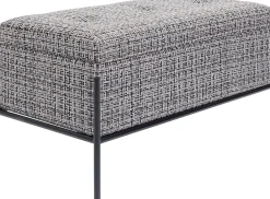 Ławka ze schowkiem Buttons Storage 80x43 cm czarno-biała