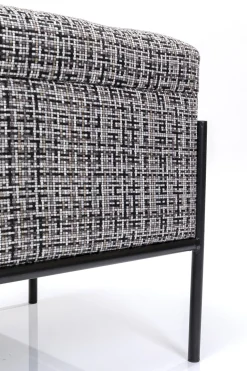Ławka ze schowkiem Buttons Storage 80x43 cm czarno-biała