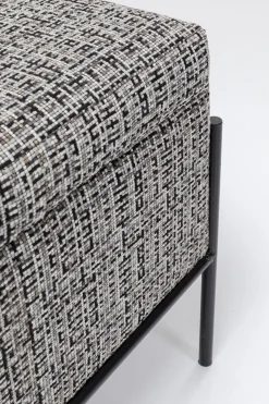 Ławka ze schowkiem Buttons Storage 120x43 cm czarno-biała