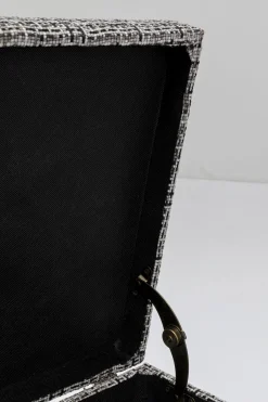 Ławka ze schowkiem Buttons Storage 120x43 cm czarno-biała