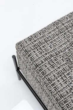 Ławka ze schowkiem Buttons Storage 120x43 cm czarno-biała