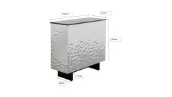 Barek ekskluzywny srebrny stal nierdzewna 120x105 cm