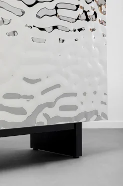 Barek ekskluzywny srebrny stal nierdzewna 120x105 cm