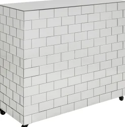 Barek lustrzany na kółkach glamour 105x120 cm