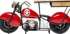 Barek motocykl czerwony vintage 210x98 cm blat drewno mango