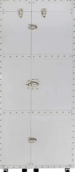 Barek na kółkach rozkładany stal srebrna wnętrze naturalne 64x145 cm