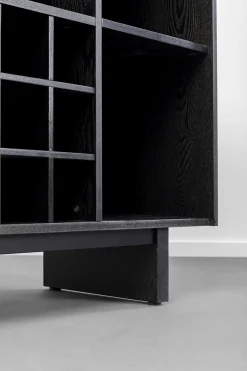 Barek z blatem czarno-złoty front stal nierdzewna 120x105 cm