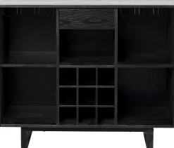 Barek z blatem czarno-złoty front stal nierdzewna 120x105 cm