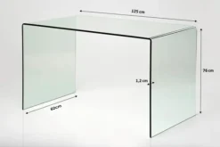 Biurko Clear Club 125x60 cm transparentne