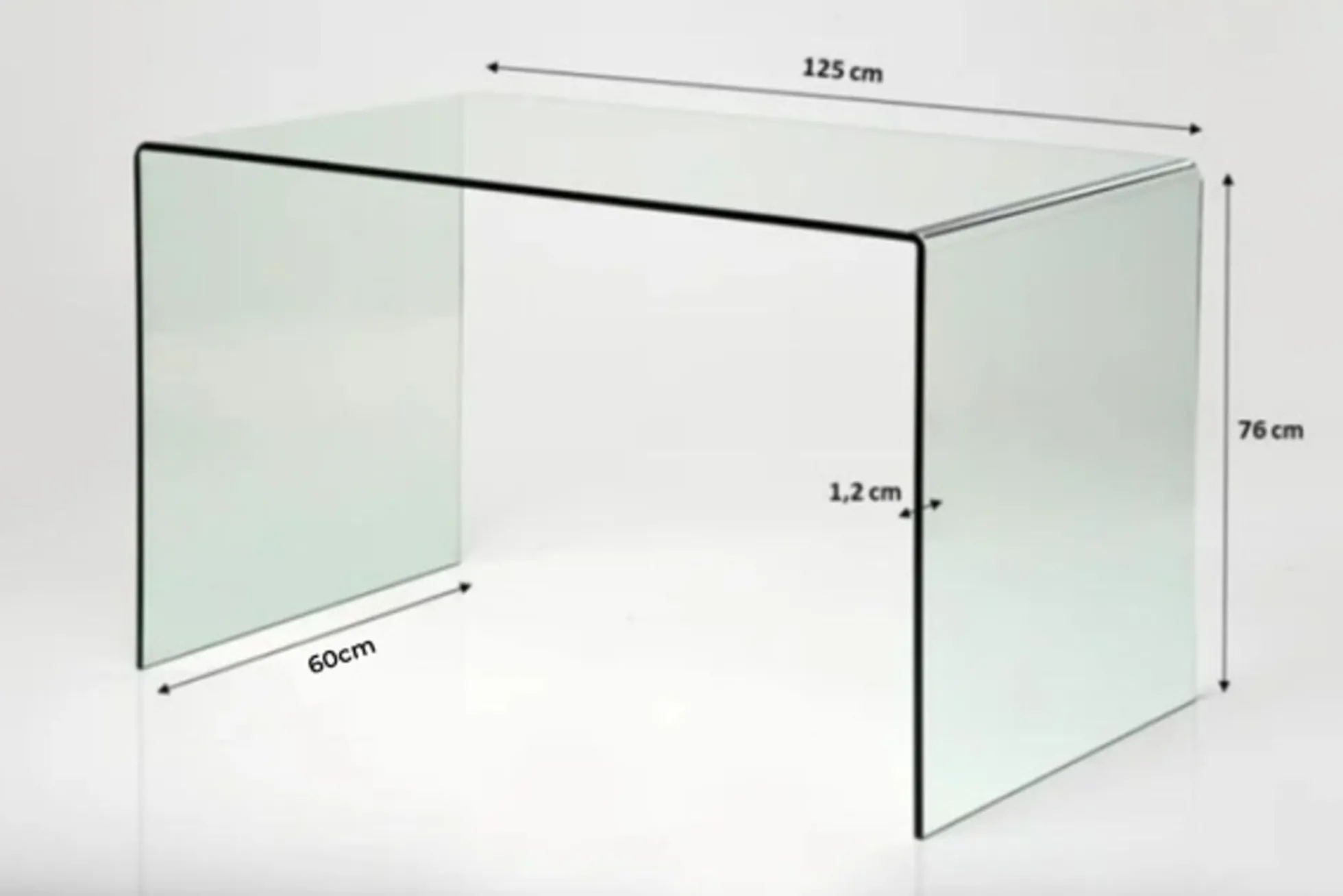 Biurko Clear Club 125x60 cm transparentne