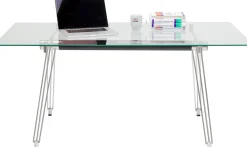Biurko Officia 160x80 cm transparentne blat szklany