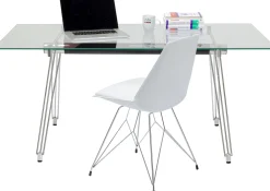 Biurko Officia 160x80 cm transparentne blat szklany