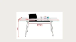 Biurko Officia 160x80 cm transparentne blat szklany