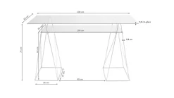 Biurko Polar 135x65 cm szkło hartowane - nogi złote