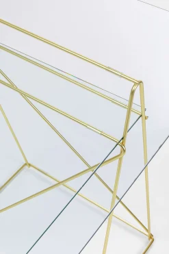 Biurko Polar 135x65 cm szkło hartowane - nogi złote