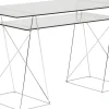 Biurko Polar 135x65 cm transparentne blat 8 mm