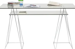 Biurko Polar 135x65 cm transparentne blat 8 mm