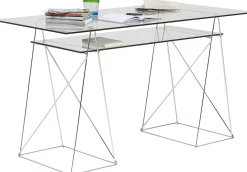 Biurko Polar 135x65 cm transparentne blat 8 mm
