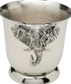 Cooler do wina lub szampana srebrny z aluminium motyw słonia 4,5 L