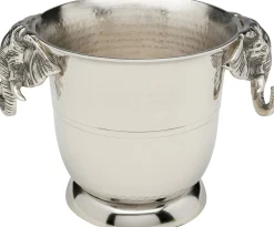 Cooler do wina lub szampana srebrny z aluminium motyw słonia 4,5 L