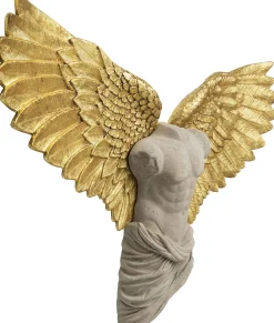 Dekoracja ścienna anioł stróż złote skrzydła 124x71 cm