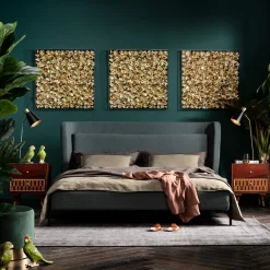 Dekoracja ścienna Gold Flower 80x80 złota