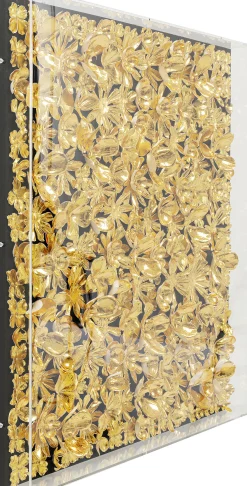 Dekoracja ścienna Gold Flower 80x80 złota