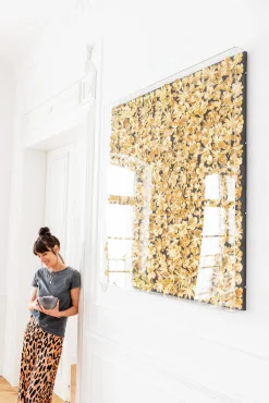 Dekoracja ścienna Gold Flower 120x120 cm złota