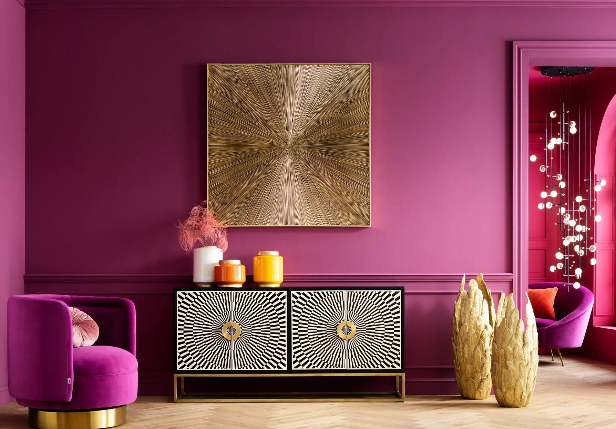Dekoracja ścienna Illumino 120x120 cm złota