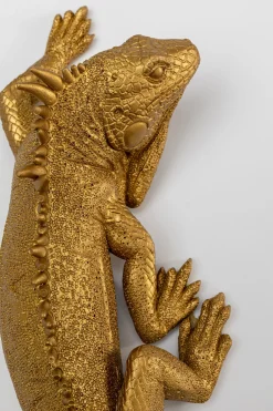 Dekoracja ścienna Lizard 11x31 cm złota