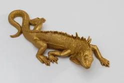 Dekoracja ścienna Lizard 11x31 cm złota