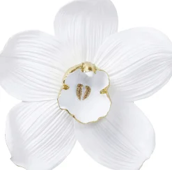 Dekoracja ścienna Orchid 51x54 cm biała