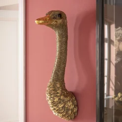 Dekoracja ścienna Ostrich 19x72 cm złota