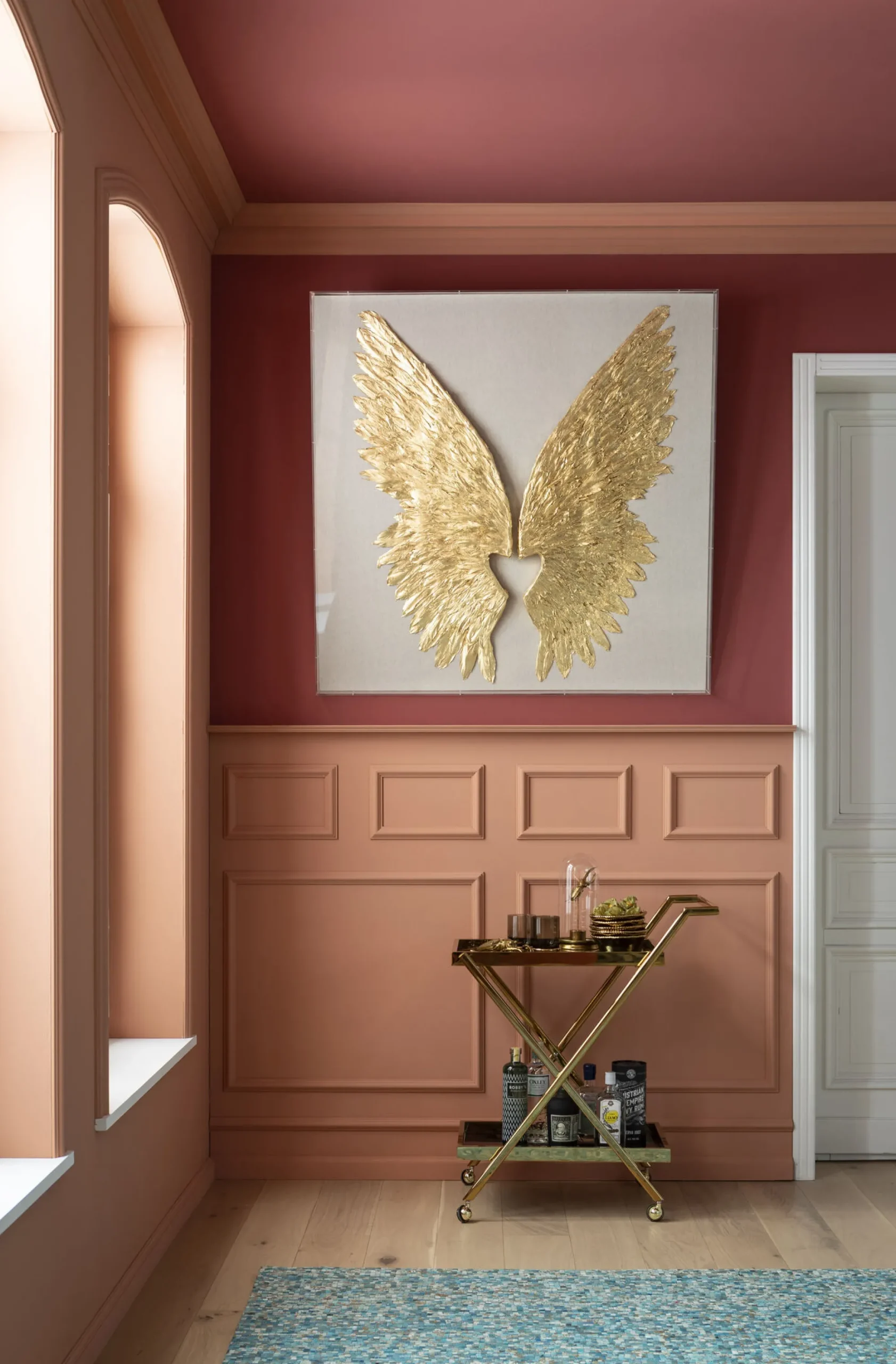 Dekoracja ścienna Wings 120x120 cm złota