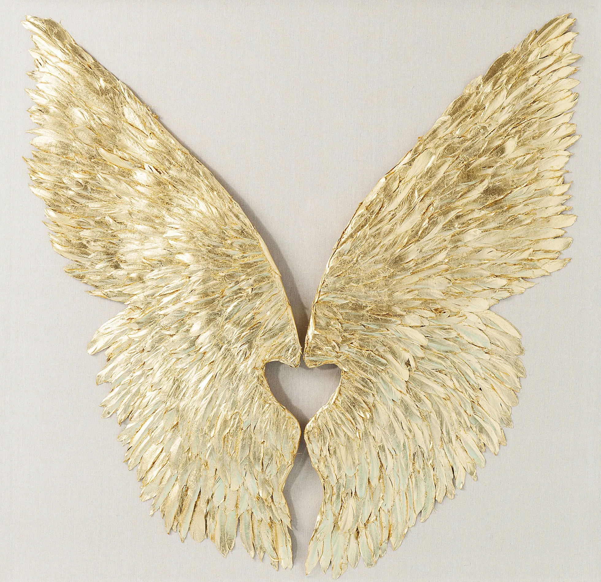 Dekoracja ścienna Wings 120x120 cm złota