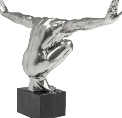 Dekoracja stojąca Athlete XL 100x64 cm srebrna