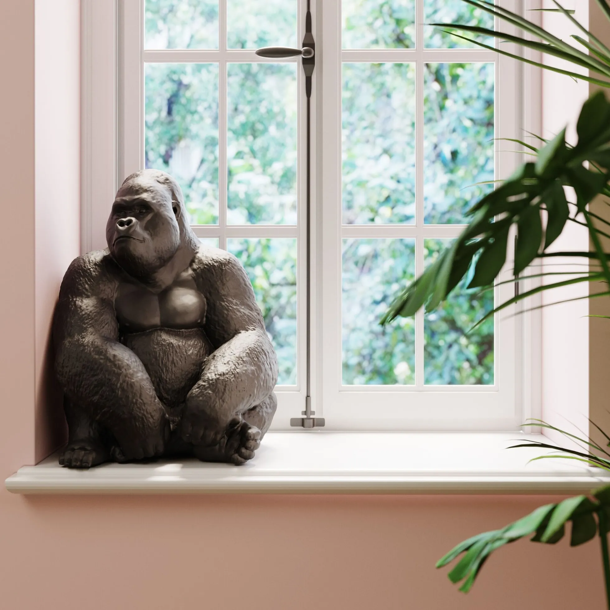 Dekoracja stojąca Gorilla 60x76 cm ciemnoszara