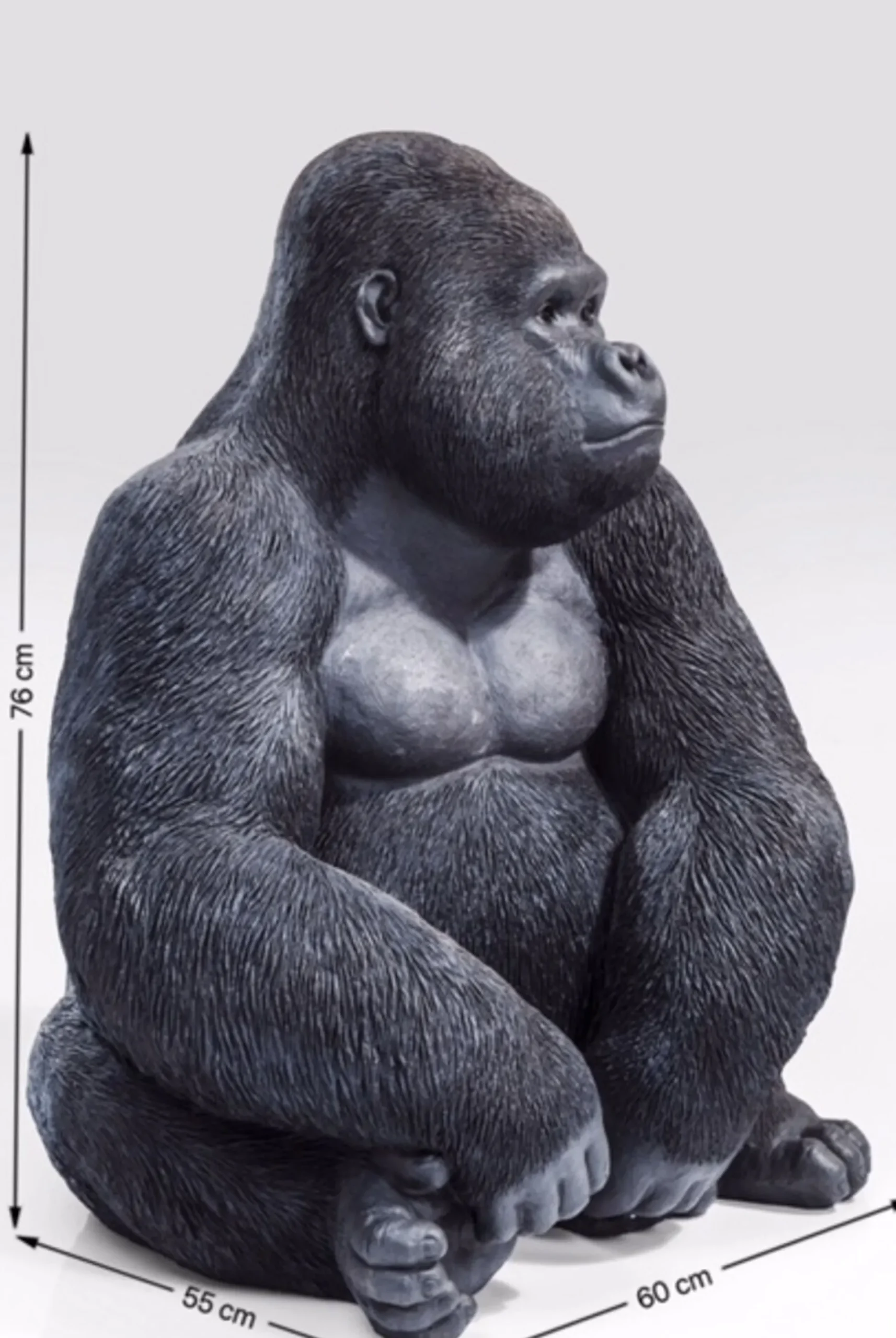 Dekoracja stojąca Gorilla 60x76 cm ciemnoszara