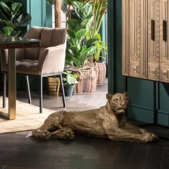 Dekoracja stojąca Lion 113x40 cm złota
