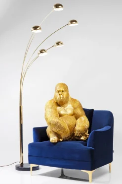 Dekoracja stojąca Monkey Gorilla Side XL 60x76 cm złota