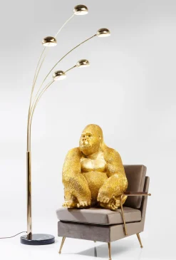 Dekoracja stojąca Monkey Gorilla Side XL 60x76 cm złota