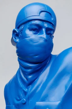 Dekoracja stojąca niebieska sztuka uliczna 42x67 cm