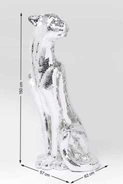 Dekoracja stojąca Welcome Panther 57x150 cm srebrna prawa