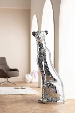 Dekoracja stojąca Welcome Panther 57x150 cm srebrna prawa